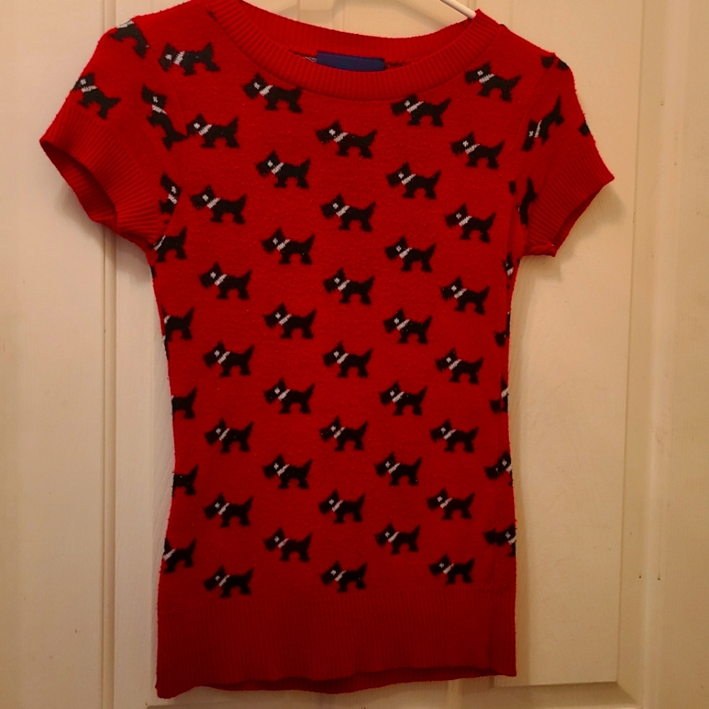 Absolutely Creative Worldwide Scottish Terrier Red Sweater Shirt Size Medium